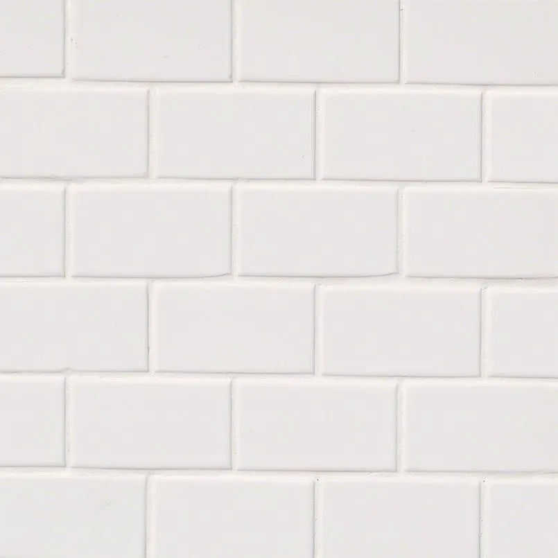 Domino White Glossy Subway Tile 2×4