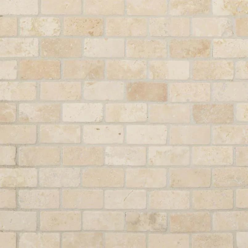 Durango Cream 1×2 Tumbled In 12×12 Mesh