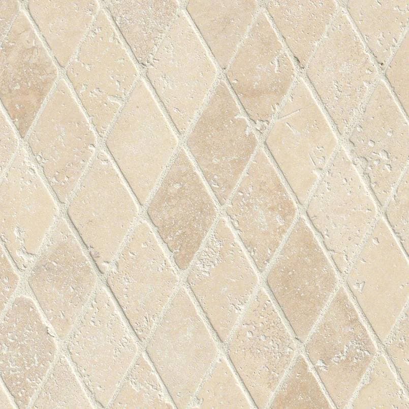 Durango Cream 2 Inch Rhomboids Tumbled In 12×12 Mesh