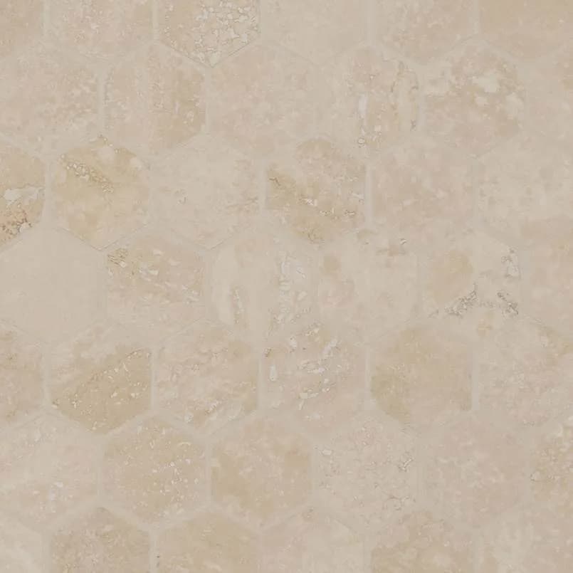 Durango Cream 2inch Hexagon Honed And Filled
