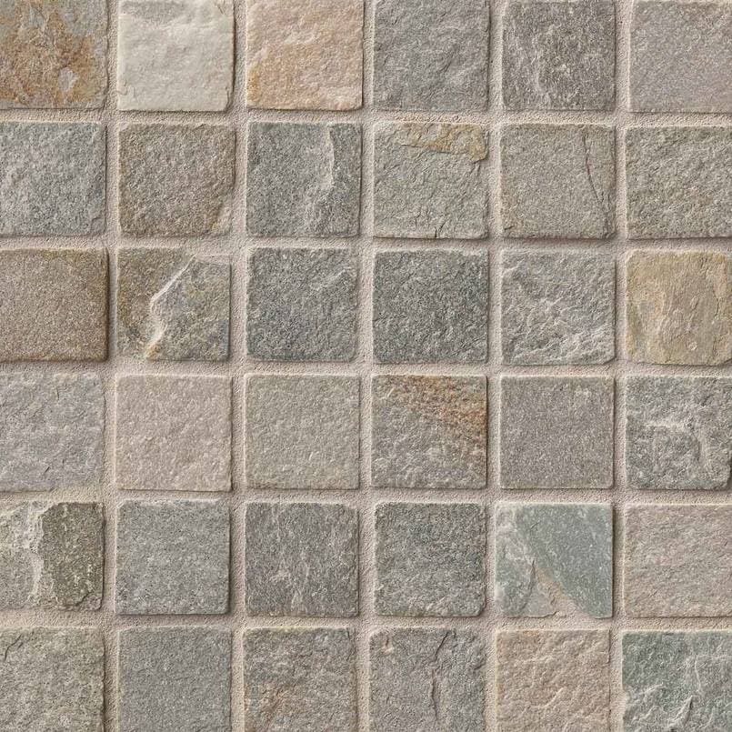 Golden White Quartzite 2×2 Tumbled In 12×12 Mesh