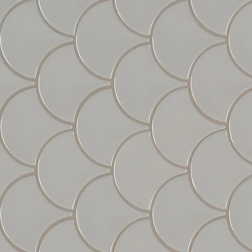 Gray Glossy Arabesque Mosaic