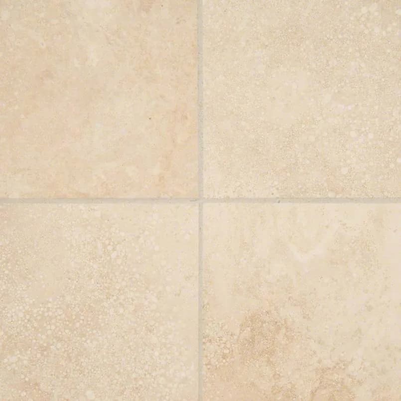 Ivory Travertine 6×6 Honed And Beveled Tile