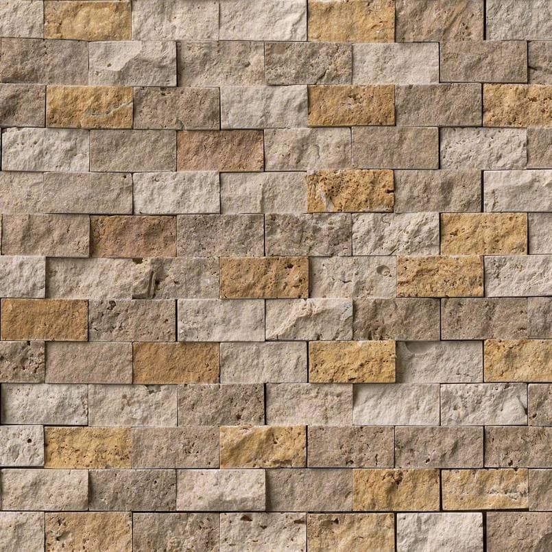 Mixed Travertine 1×2 Split Face
