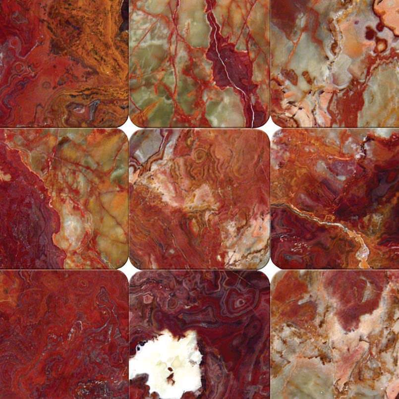 Red Onyx 4×4 Tumbled Tile