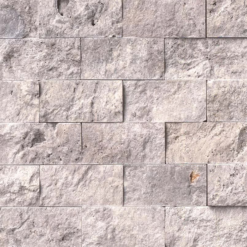 Silver Travertine 2×4 Split Face