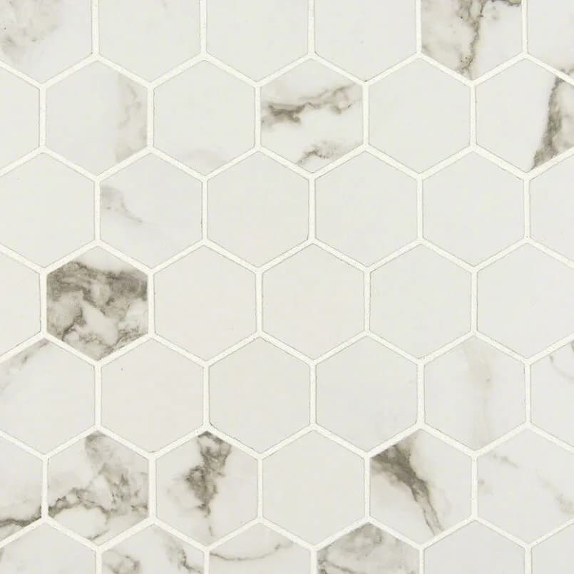 Statuario Matte 2x2 Hexagon Mosaic
