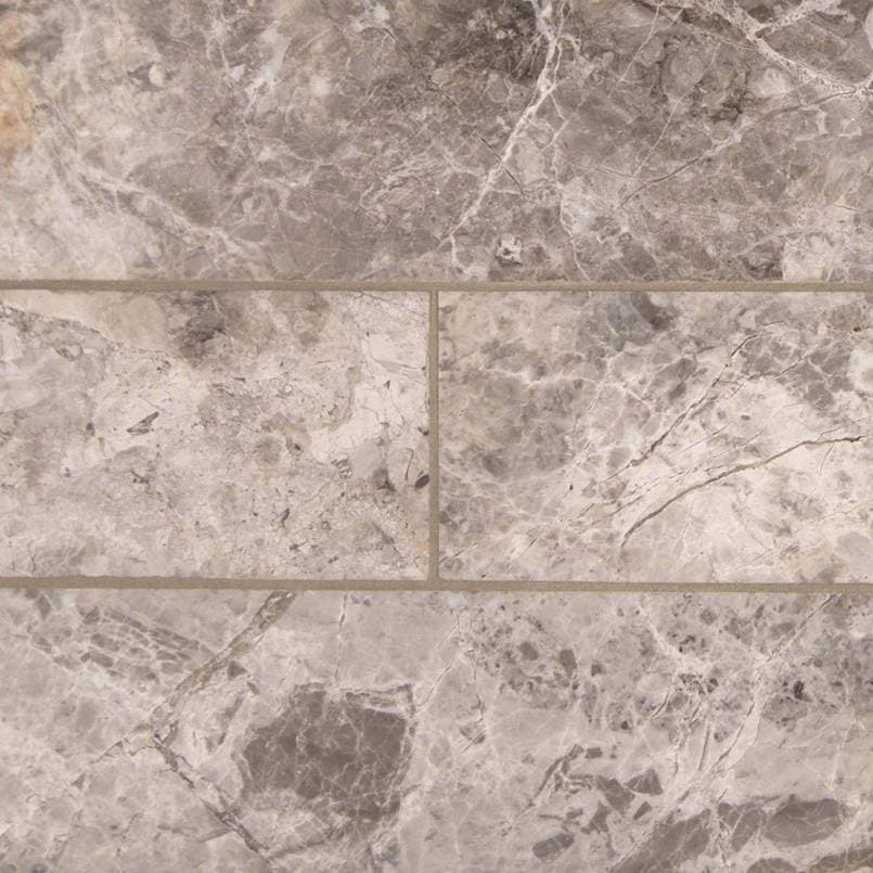 Tundra Gray Marble Subway Tile 4x12