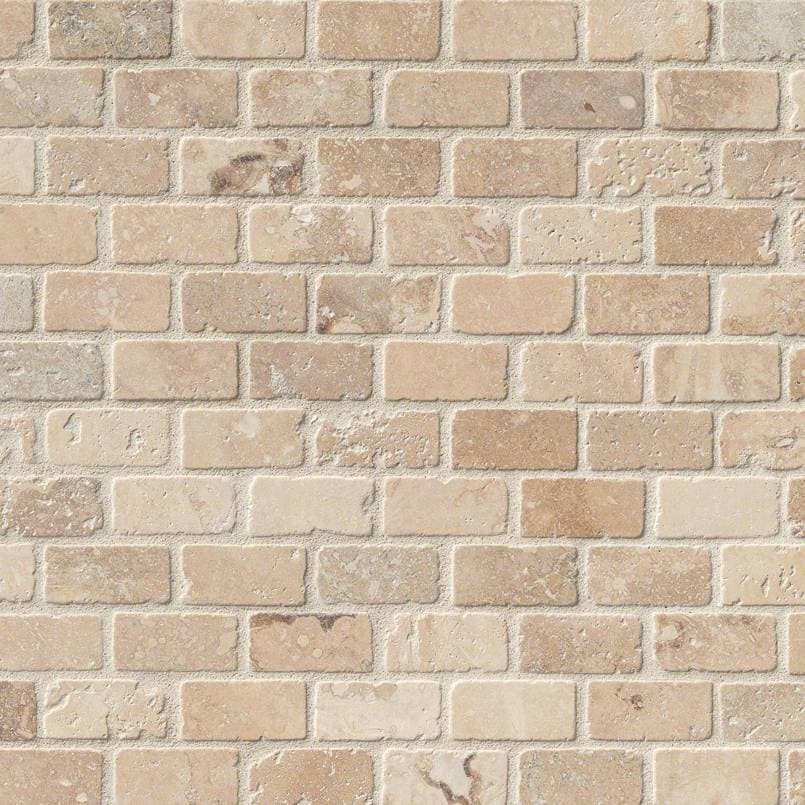 Tuscany Classic 1×2 Brick Tumbled In 12×12 Mesh
