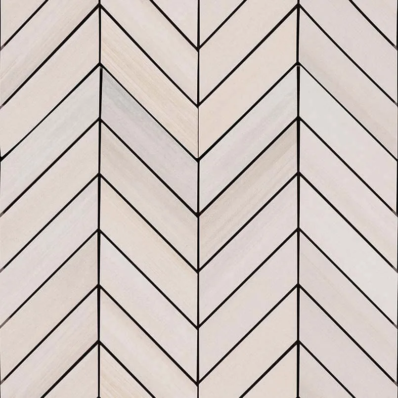 Watercolor Bianco Chevron Mosaic 12×15