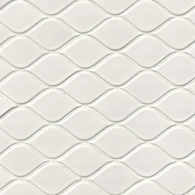 White Tear Drop Glossy Mosaic
