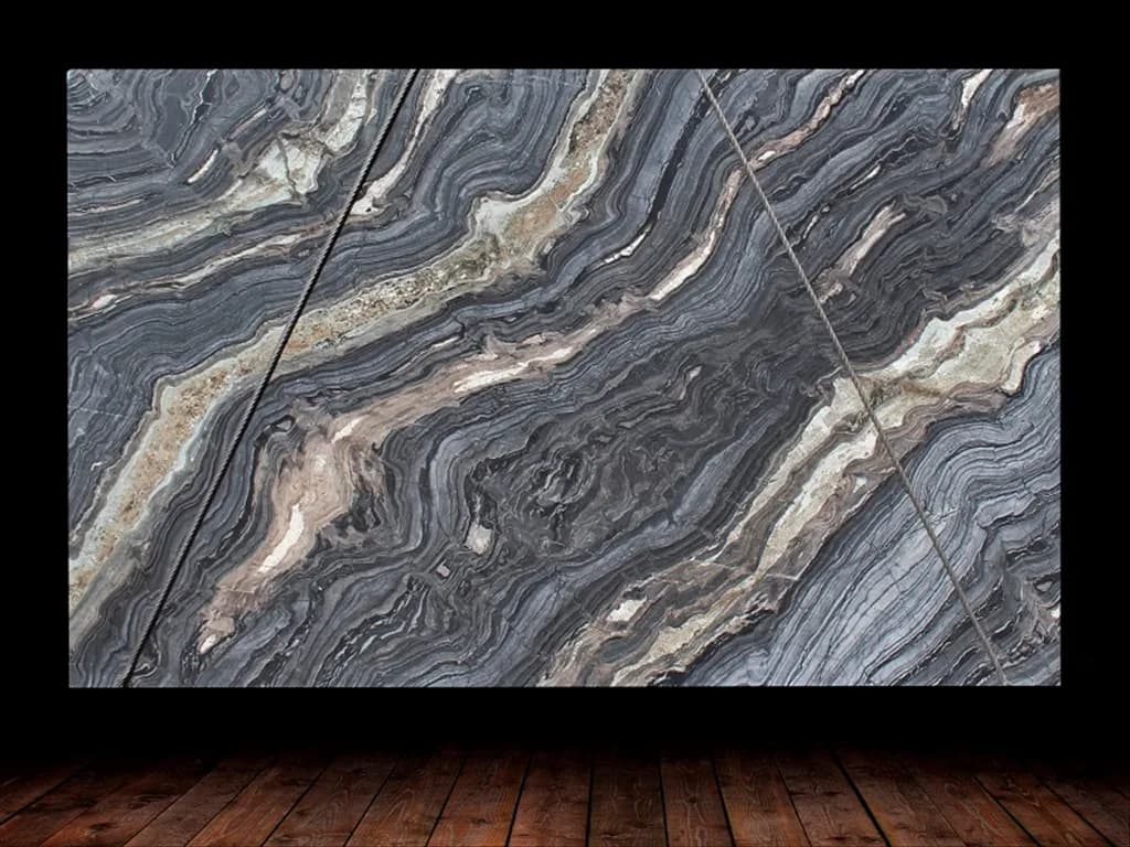 Silver Brown Wave Marble