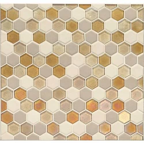DALTILE COASTAL KEYSTONES ISLAND HARVEST HEXAGON MOSAIC CK91-7640