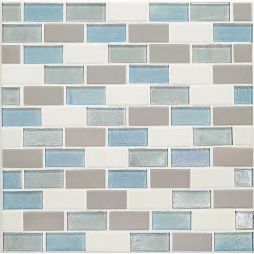 DALTILE COASTAL KEYSTONES MEDITERRANEAN MIST 2 X 1 BRICK-JOINT MOSAIC CK92-7633