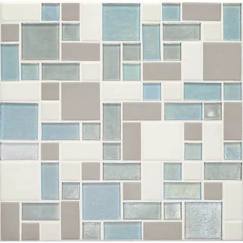 DALTILE COASTAL KEYSTONES MEDITERRANEAN MIST BLOCK RANDOM MOSAIC CK92-7635