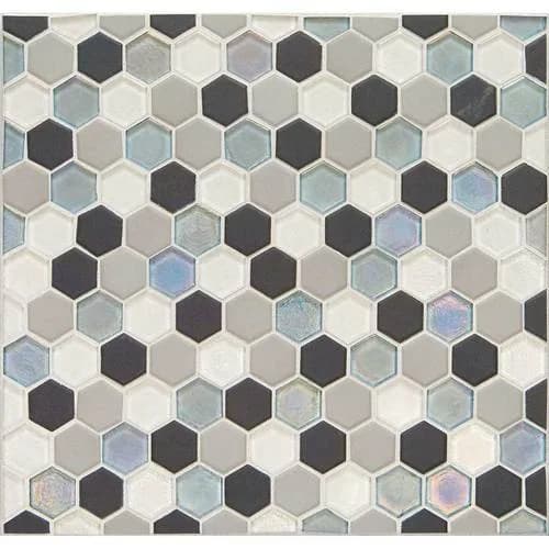 DALTILE COASTAL KEYSTONES TROPICAL THUNDER HEXAGON MOSAIC CK88-7637
