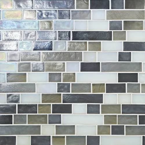 DALTILE GLASS HORIZONS ARCTIC BLEND RANDOM LINEAR MOSAIC