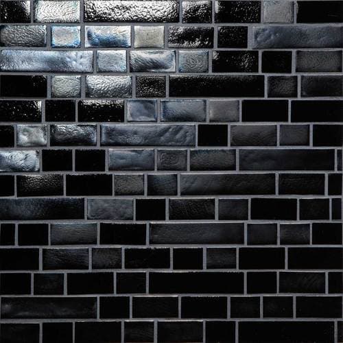 DALTILE GLASS HORIZONS BLACK SAND RANDOM LINEAR MOSAIC