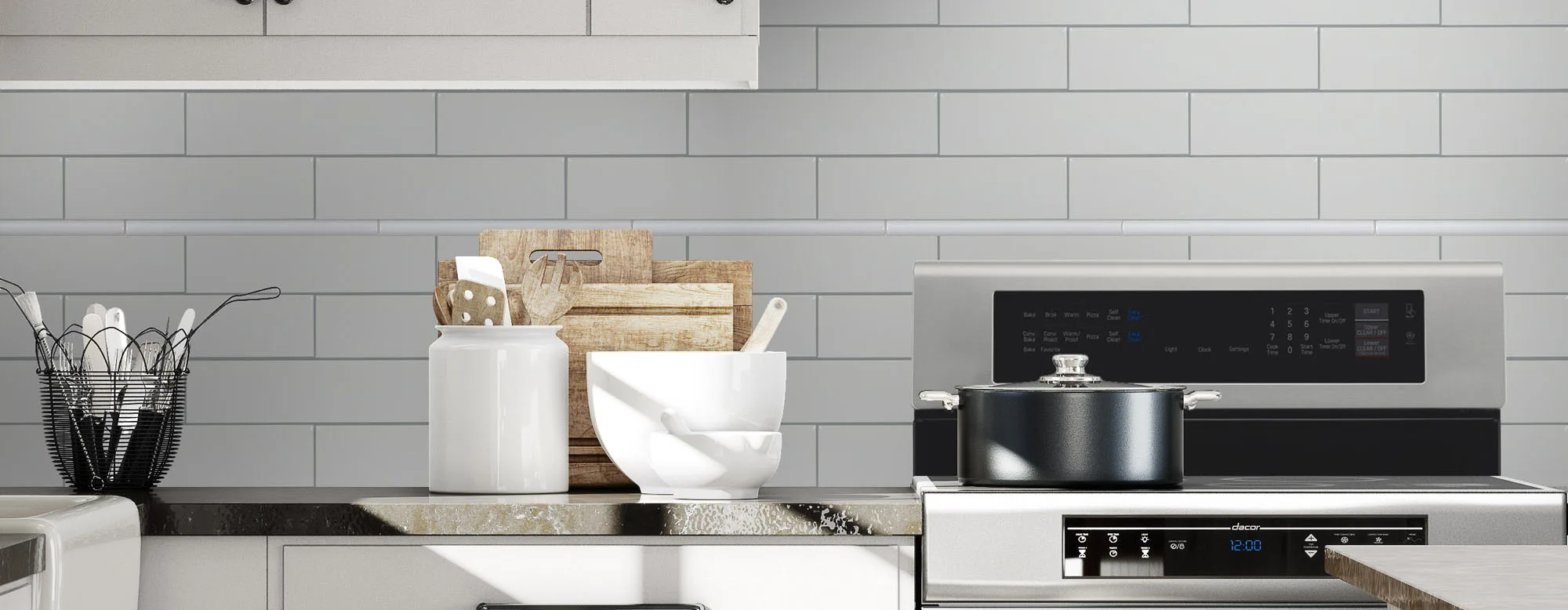 Mineral Pencil Tile Backsplash Product
