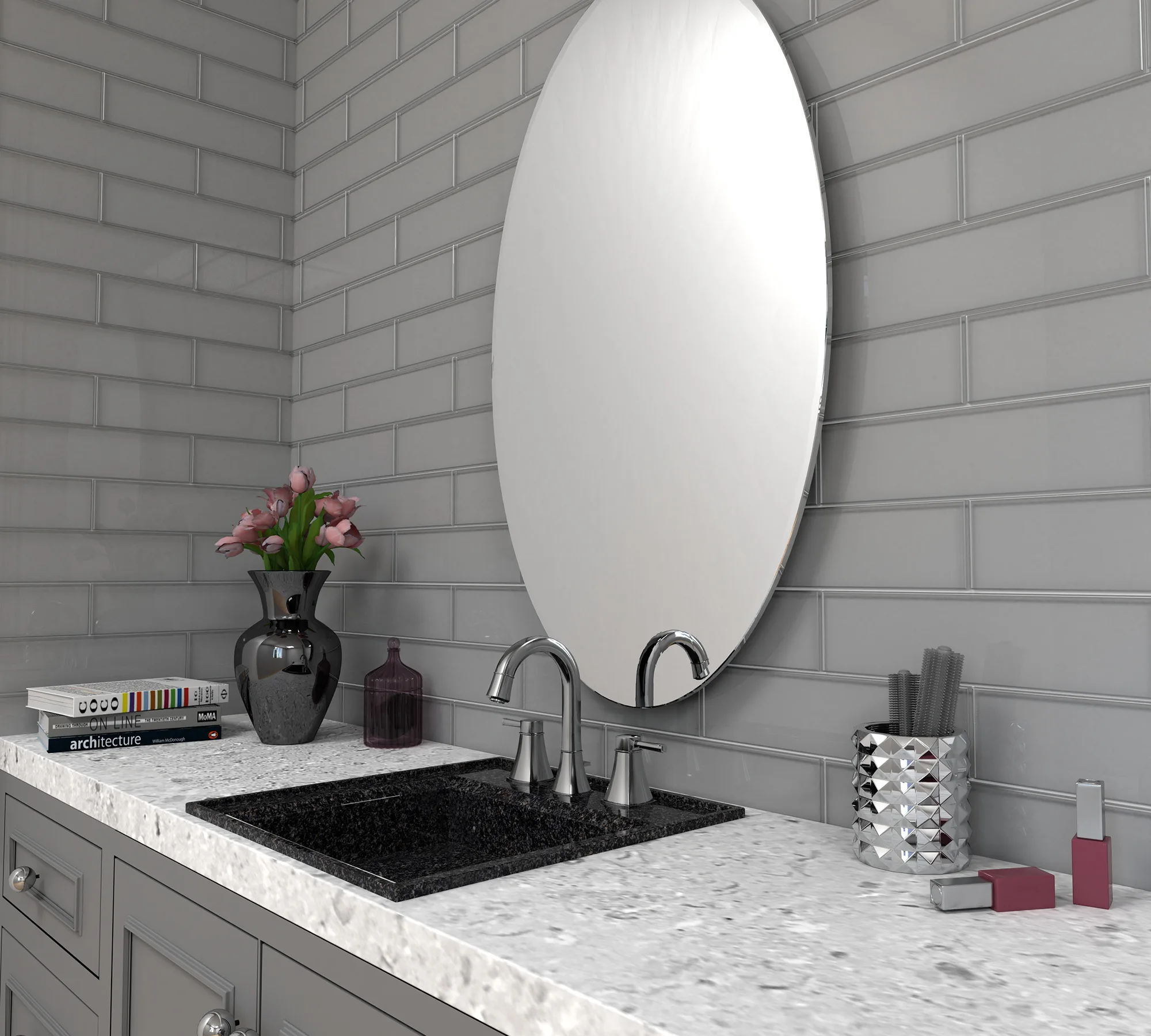 Mist 3x12 Anthology Tile Backsplash