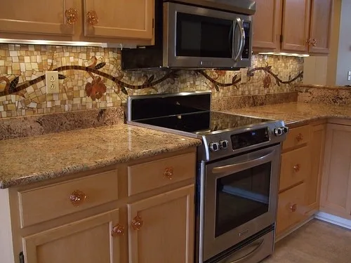 Marble Countertops Dark Wood Floors