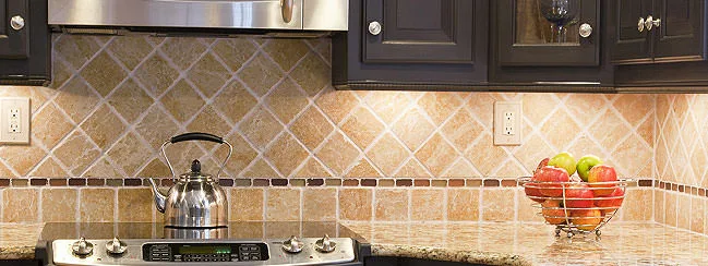 Tile Backsplash Installation Along the Kitchen Stove Area