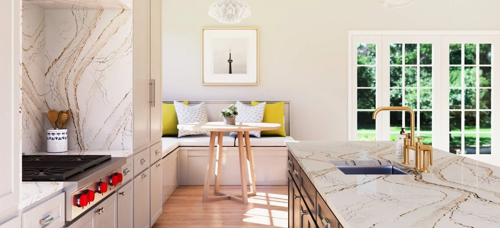 Clovelly Cambria Quartz Countertops and Full Height Backsplash Pros and cons of quartz countertops