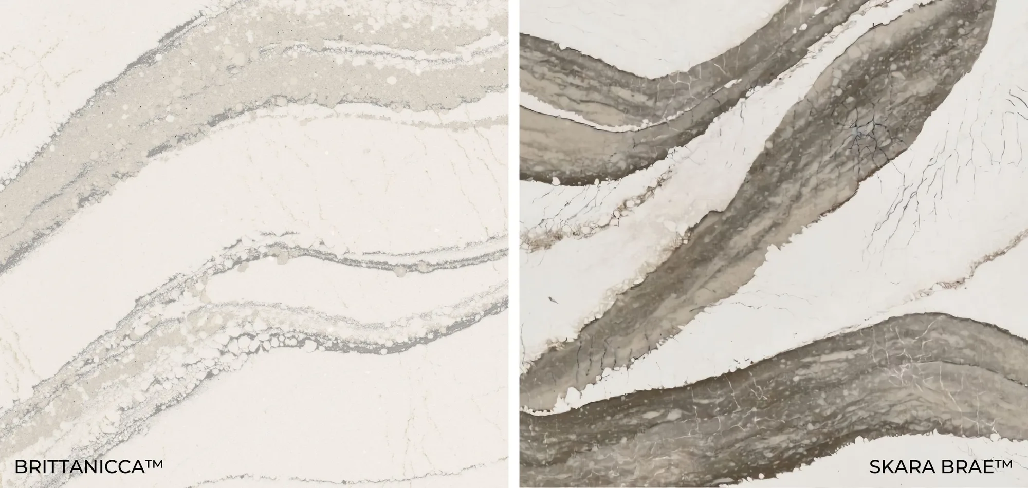 Skara Brae Cambria Quartz and Brittanicca Cambria Quartz Southport Cambria Quartz