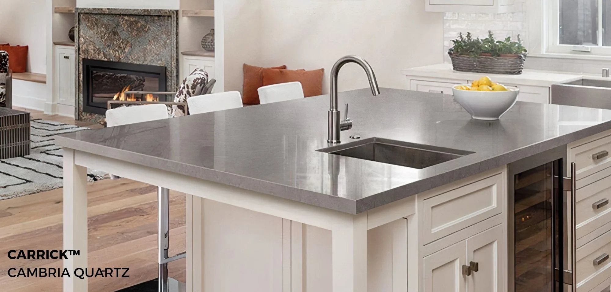 Carrick Cambria Quartz Quartz vs Concrete Countertops