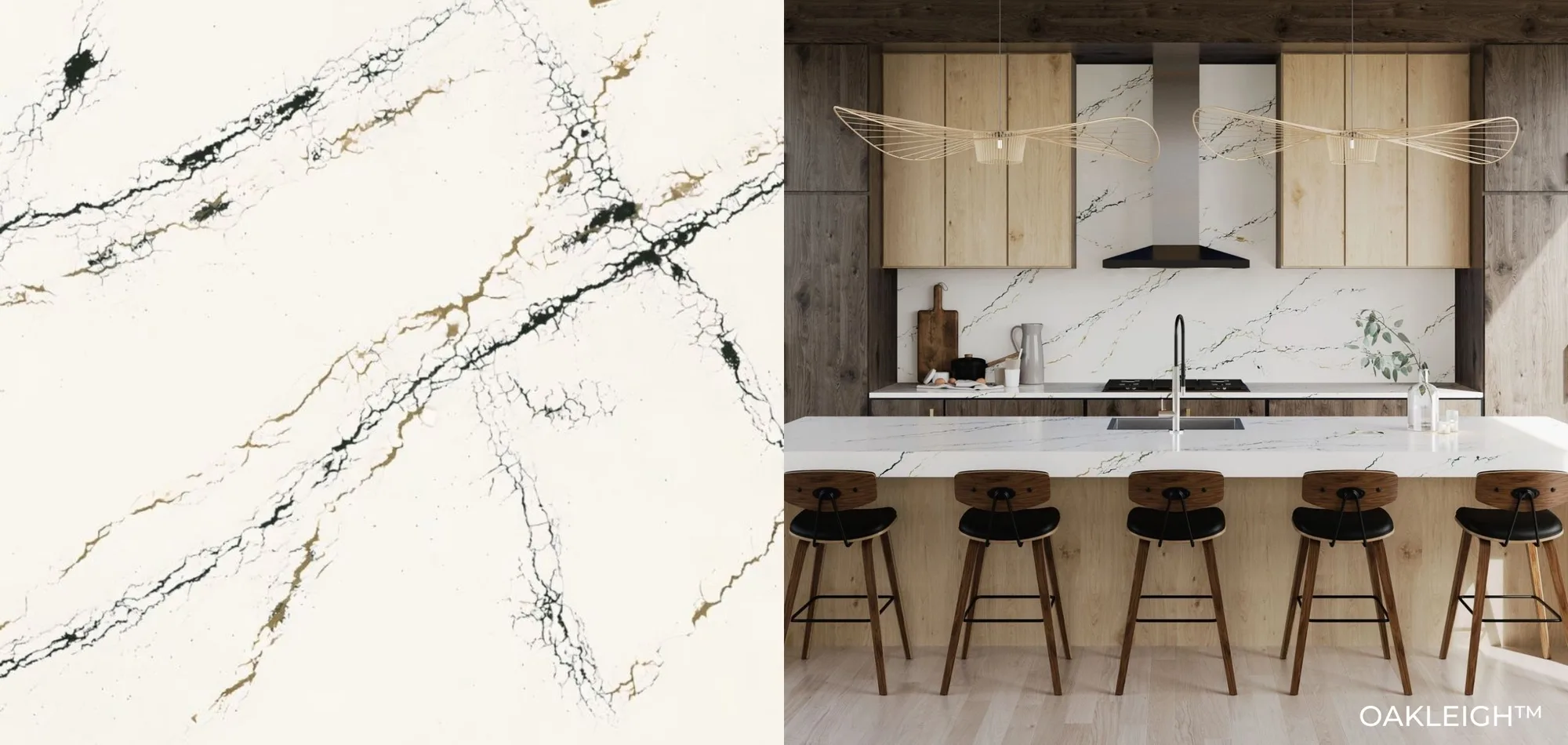 Oakleigh Cambria Quartz Close Up and Kitchen