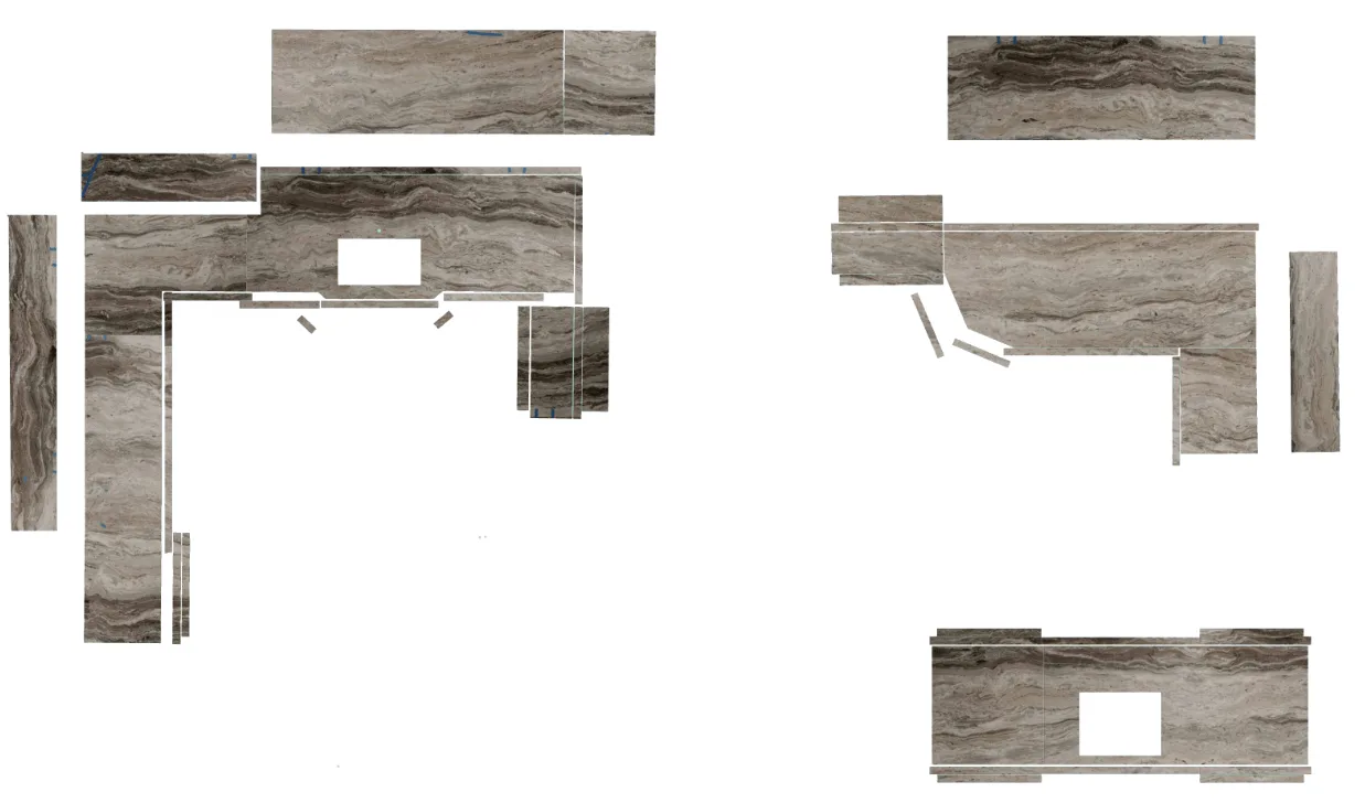 Brown Fantasy Kitchen and Bathroom Countertops Digital Layout by International Guild of Surfaces