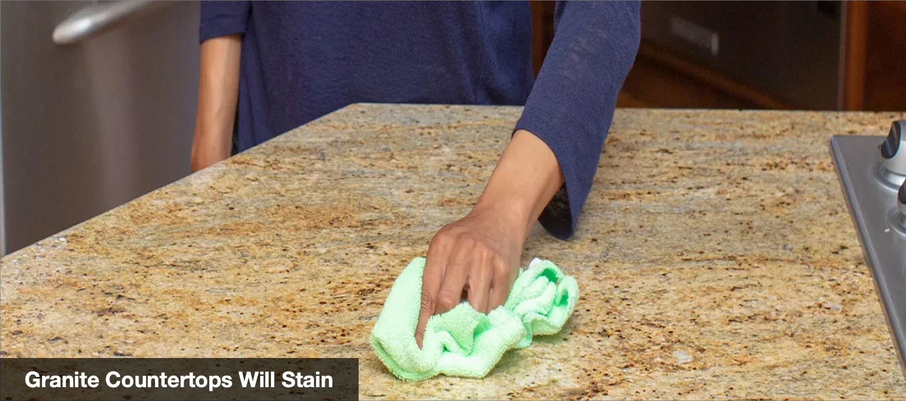 What stains granite (natural stone) surfaces?