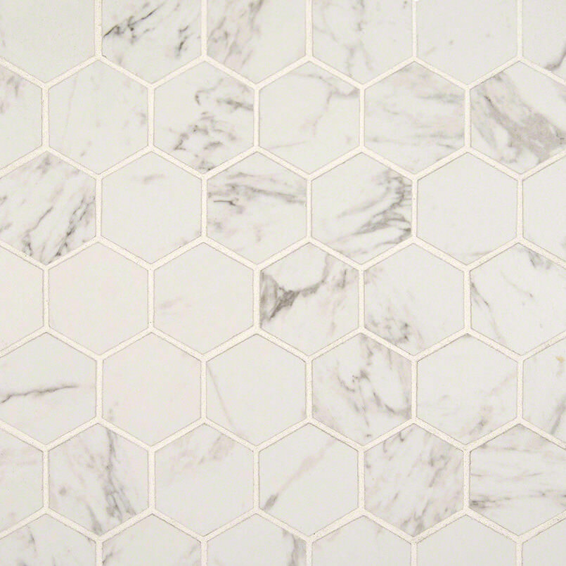 Carrara Matte 2×2 Hexagon Mosaic
