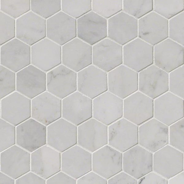 Carrara White 2inch Hexagon Polished