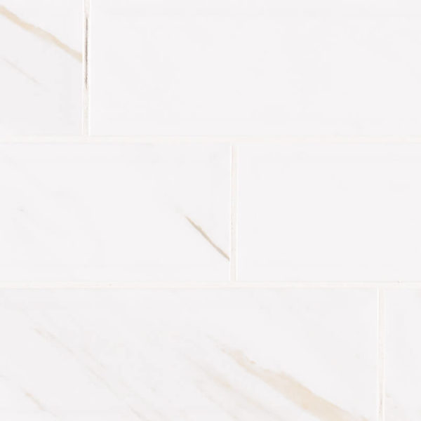 Classique White Calacatta Glossy 4×16 Beveled
