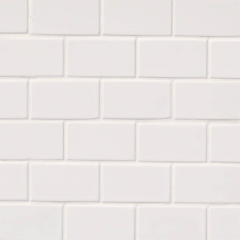 Domino White Glossy Subway Tile 2×4