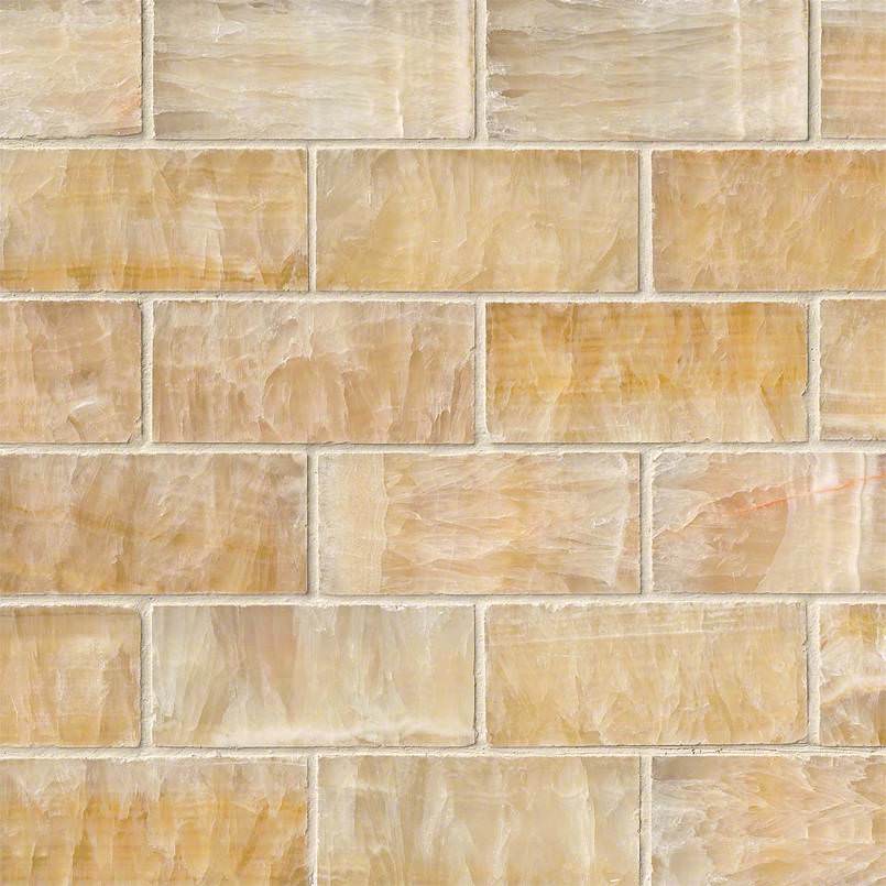 Giallo Crystal Onyx Subway Tile 2×4