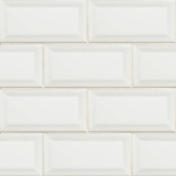 White Subway Tile Beveled 3×6
