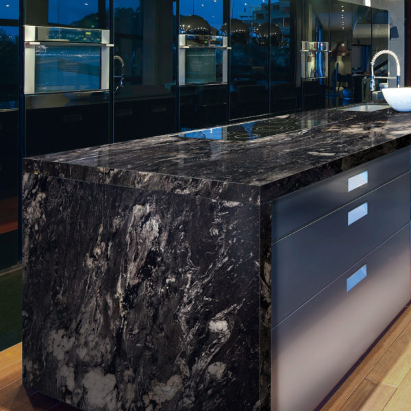 Cosmic Black Granite Modern Kitchen