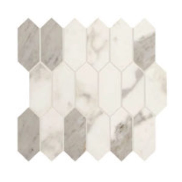 Daltile Marble Attache MA87 2x5 Hex Calacatta