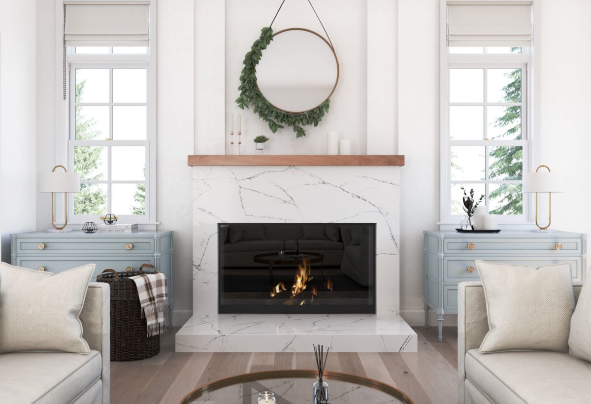 Archdale Cambria Quartz Fireplace Wall