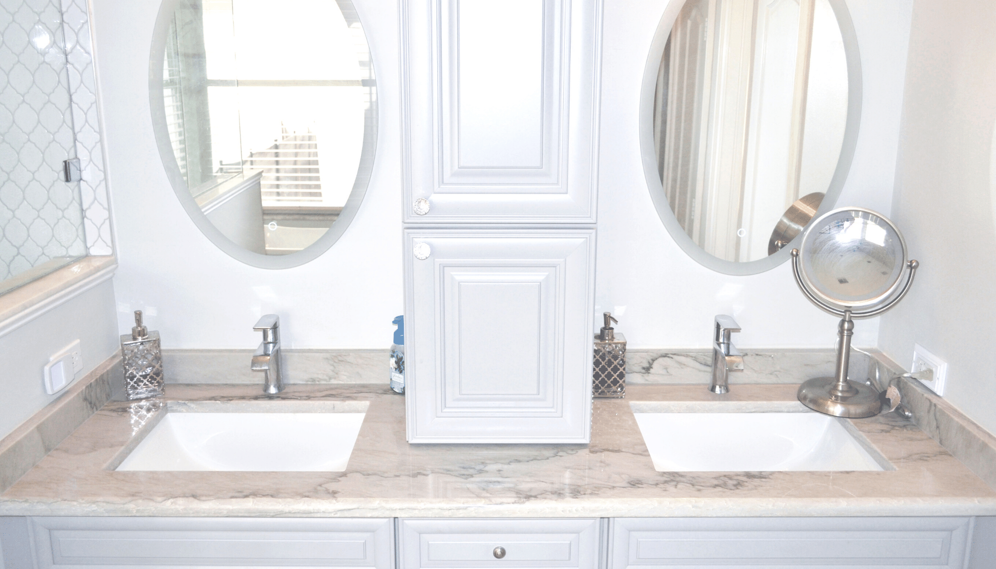 Calacatta Quartzite Bathroom Countertops Fabricated & Installed by International Granite and Stone