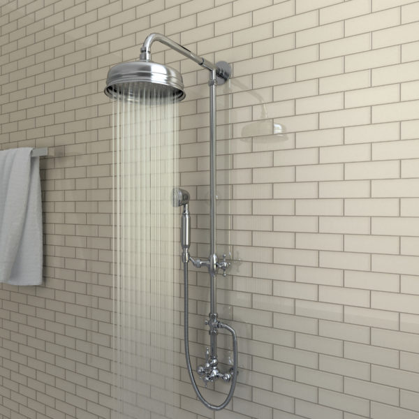 Bamboo 2x6 Backsplash Tile in Bathroom Shower