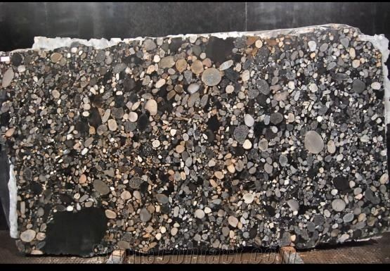 Black Mosaic Granite Slab
