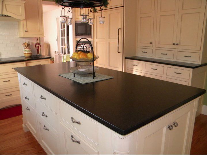Cambrian Black Leather Finish Granite Kitchen