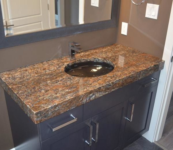 Copper Meteorite Granite Bathroom