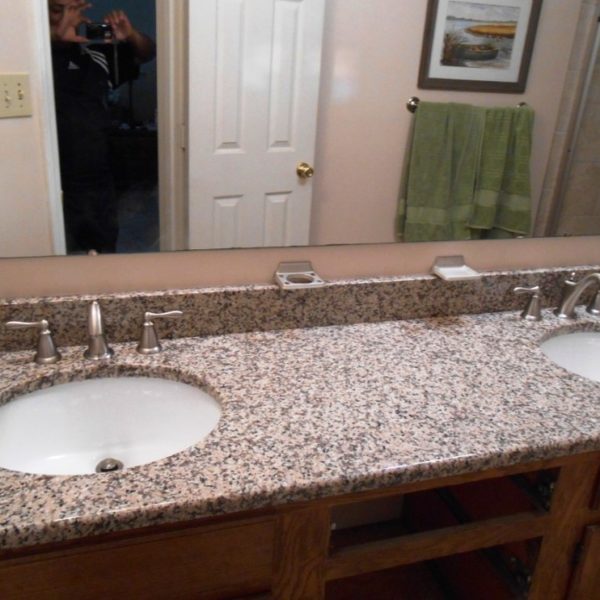 Crema Caramel Granite Bathroom