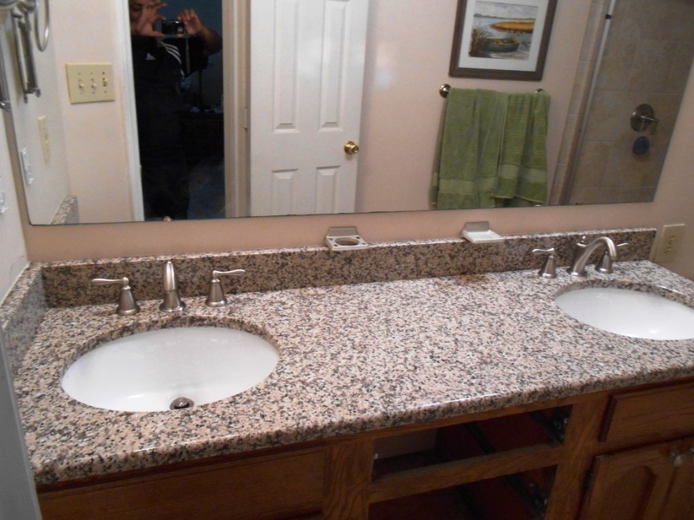 Crema Caramel Granite Bathroom