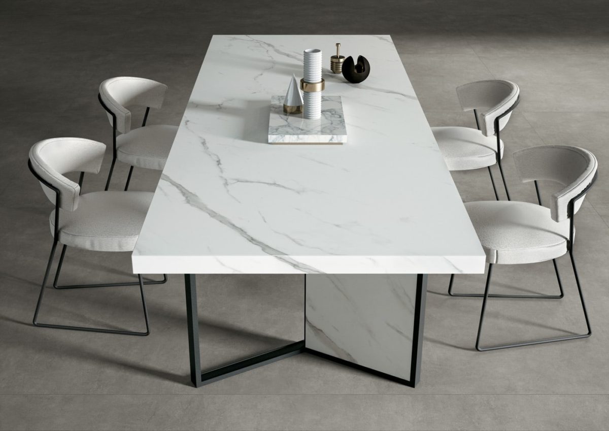 Extra Statuario Infinity Porcelain Countertop Table