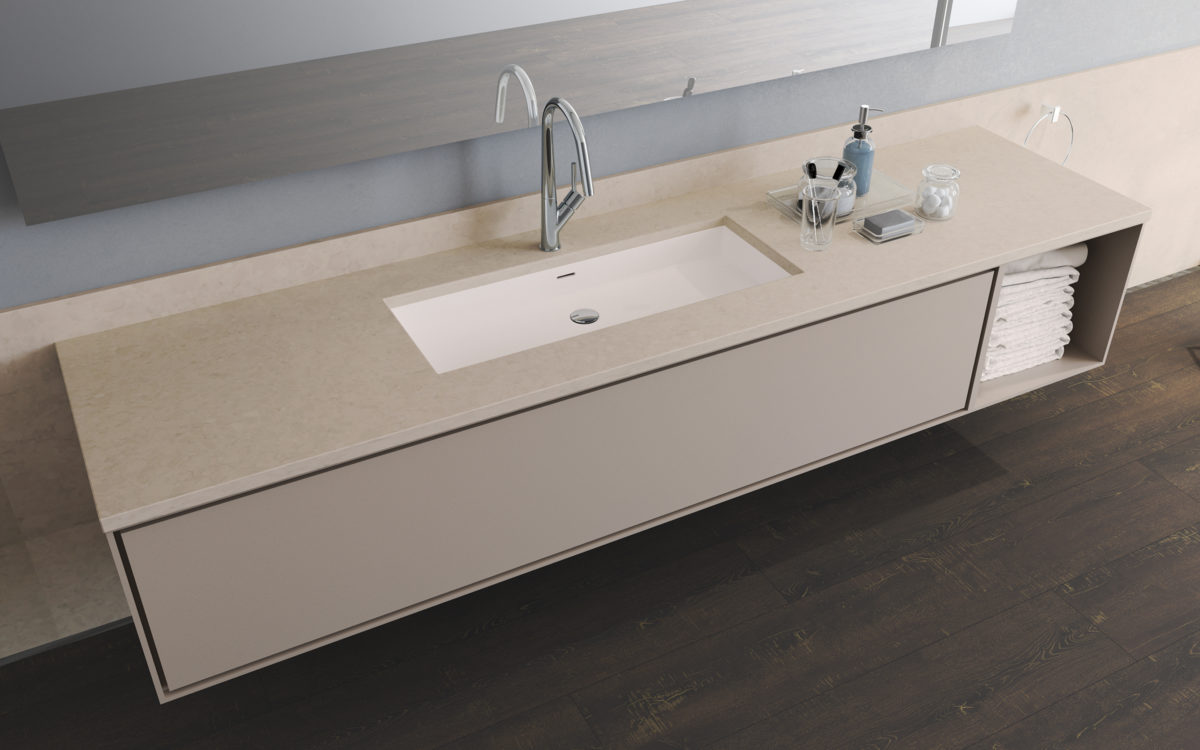 Natural Limestone LG Viatera Quartz Bathroom Countertops